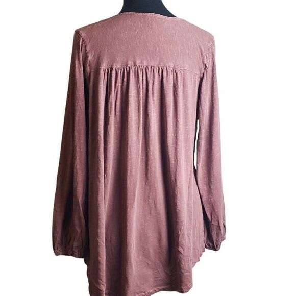 Lucky Brand Smoked Maroon Blouse - Picture 2 of 9